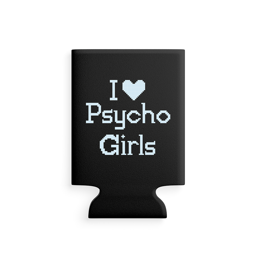 I Heart Psycho Girls Koozie